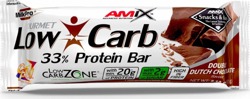 Amix Low-Carb 33% Protein Bar 60 g double dutch chocolate