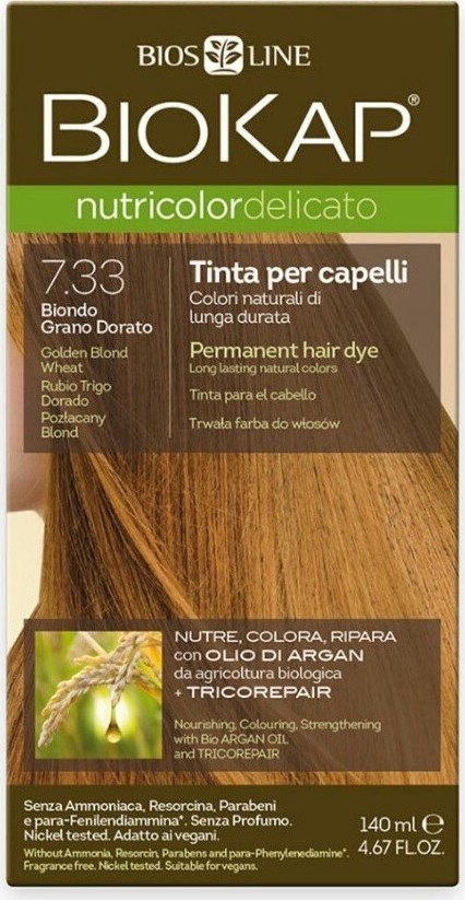 BIOKAP Barva na vlasy 7.33 blond zlatá pšenice 140ml