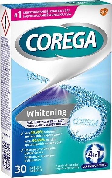 Corega whitening čisticí tablety 30ks