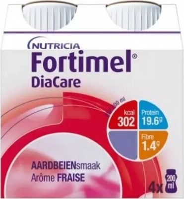 FORTIMEL DIACARE S PŘÍCHUTÍ JAHODOVOU POR SOL 4X200ML