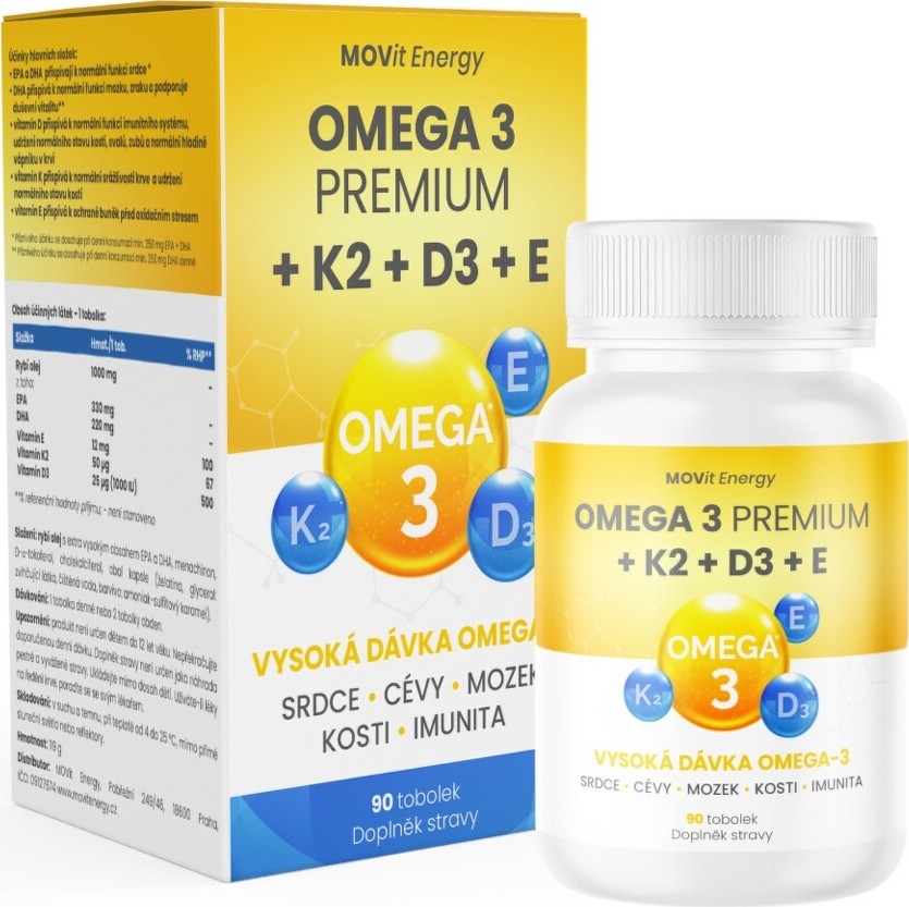 MOVit Omega 3 Premium+K2+D3+E tob.90