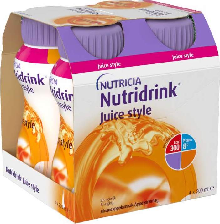 NUTRIDRINK JUICE STYLE S PŘÍCHUTÍ POMERANČOVOU POR SOL 4X200ML