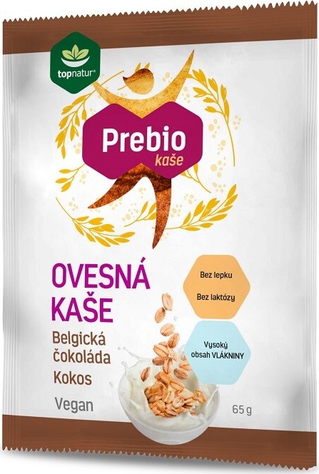 Prebio ovesná kaše Belgická čokoláda&kokos 65g TOPNATUR