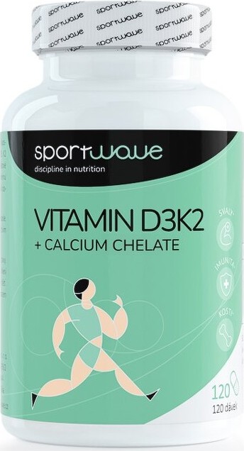 SportWave Vitamin D3K2 + Calcium chelate 120 tbl