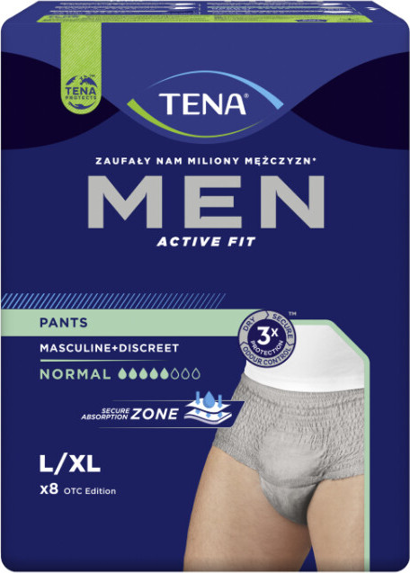 TENA Men Pants Normal Grey 772803 L/XL 8 ks