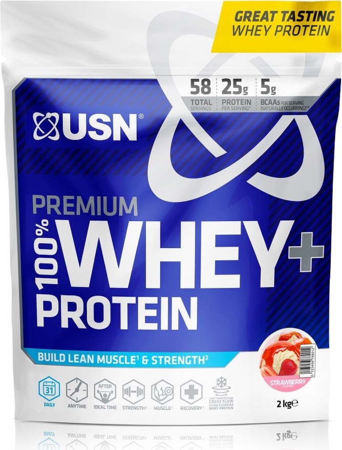 USN 100% Premium Whey Protein 2000g strawberry