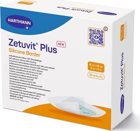 ZETUVIT PLUS SILICONE BORDER 8x8cm silikonové krytí 10ks