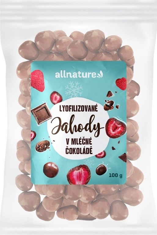 Allnature Jahody sušené mrazem v mléčné čokoládě 100g