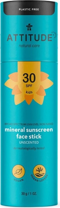 ATTITUDE Dětská ochranná tyčinka na obličej SPF30 30g