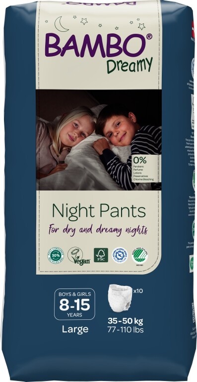 BAMBO DREAMY NIGHT PANTS 8-15 LET KALHOTKY ABSORPČNÍ NAVLÉKACÍ DĚTSKÉ