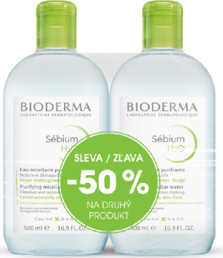 Bioderma Sébium H2O 500 ml + Sébium H2O 500 ml dárková sada