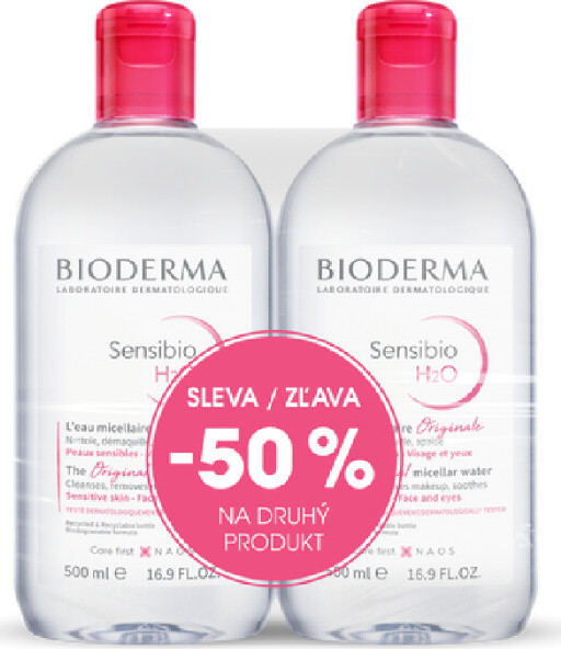 Bioderma Sensibio H2O micelární voda 2 x 500 ml dárková sada