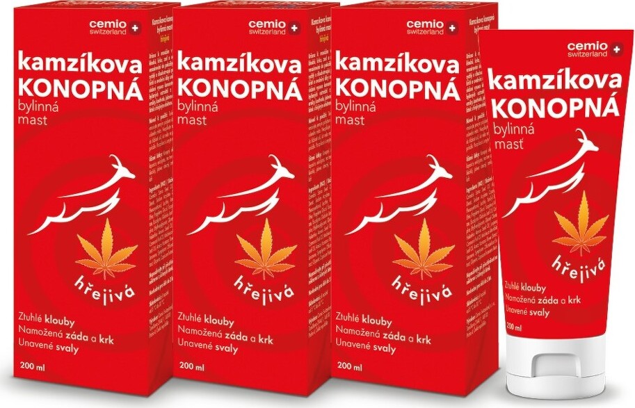 Cemio Kamzíkova konopná mast hřejivá 200ml - balení 3 ks