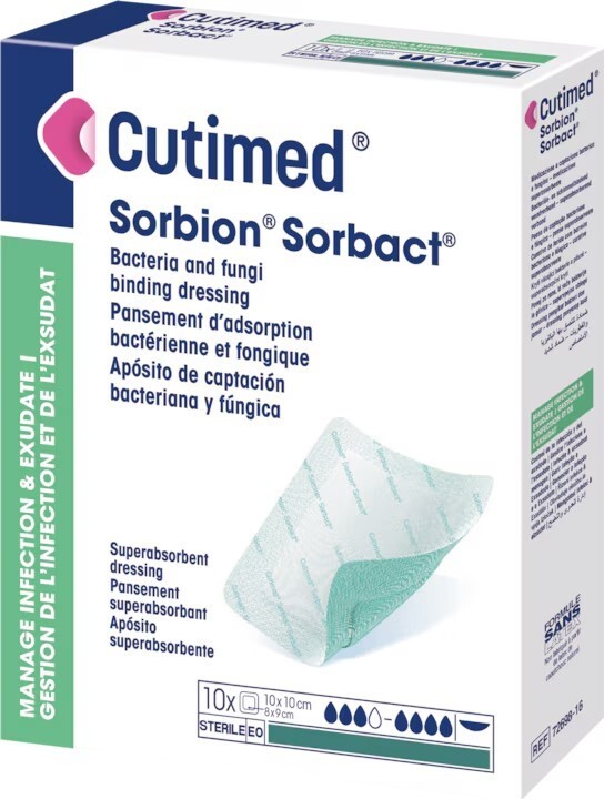 CUTIMED SORBION SORBACT superabsorpční krytí 10x10cm 10ks