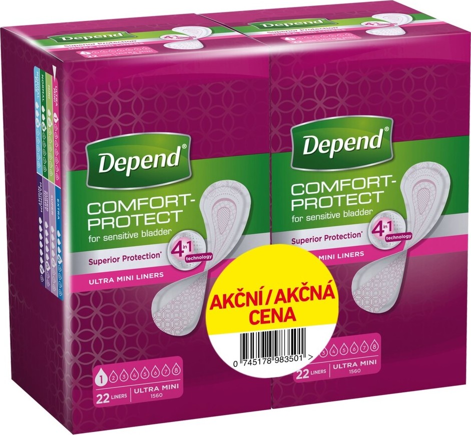 Depend Ultra Mini inkontinenční vložky Ž Duopack 2x22ks