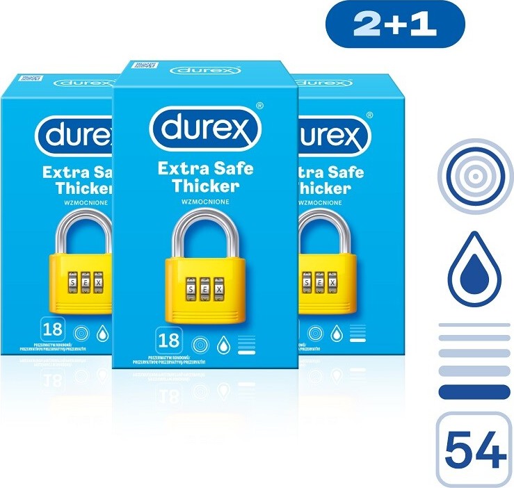 DUREX Extra Safe prezervativ 54ks (2+1)