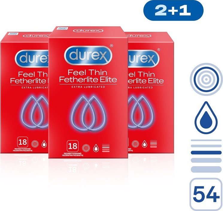 DUREX Feel Thin Extra Lubr.prezervativ 54ks (2+1)