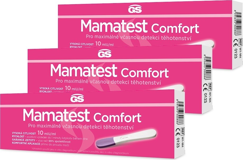 GS Mamatest Comfort Těhotenský test - balení 3 ks