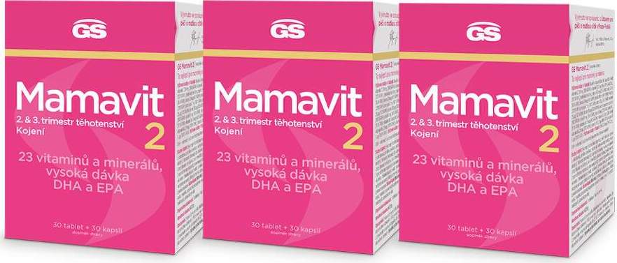 GS Mamavit 2 Těhotenství a kojení tbl.30/cps.30 - balení 3 ks