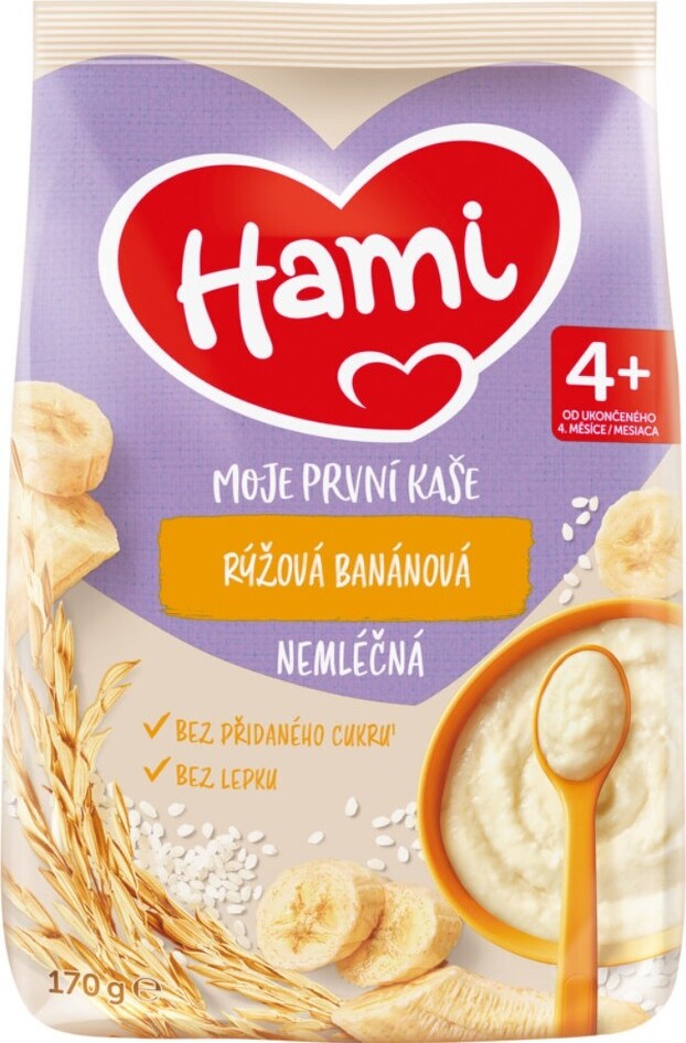 Hami Moje první kaše rýžová banán.nemléč.170g 4M+