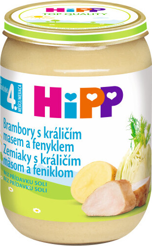 HiPP Brambory s králičím m.a fenyklem 4/6m 190g