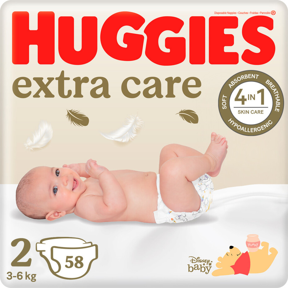 HUGGIES extra care 2 3-6kg 58ks