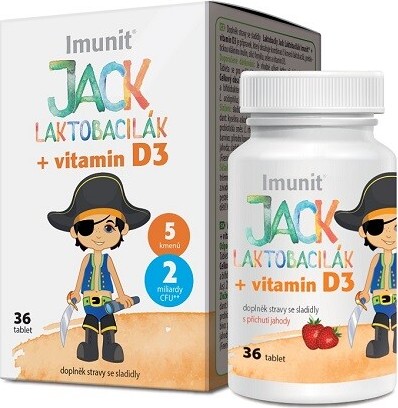 Laktobacily JACK LAKTOBACILÁK IMUNIT + vitamin D3 tbl.36