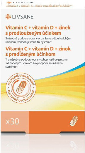 LIVSANE Vitamin C+D+zinek s prodlouženým účinkem tob.30