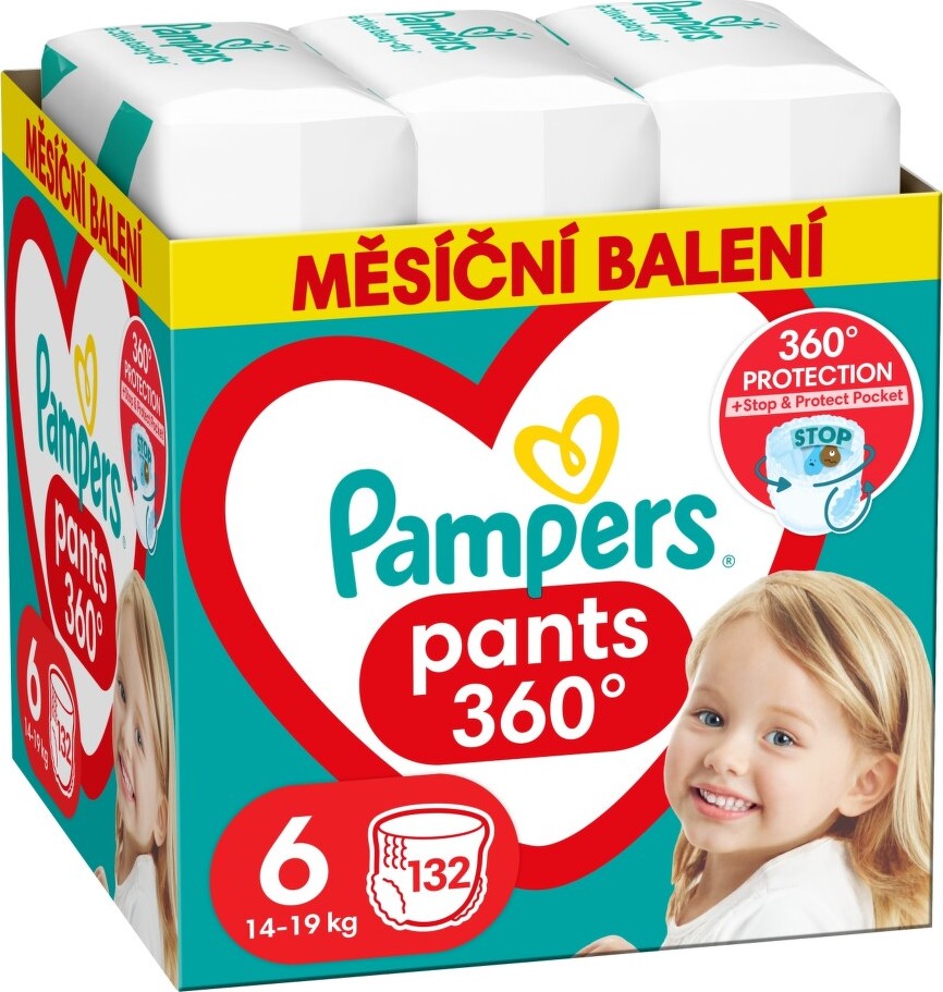 Pampers kalhotkové plenky měsíční balení S6 132ks