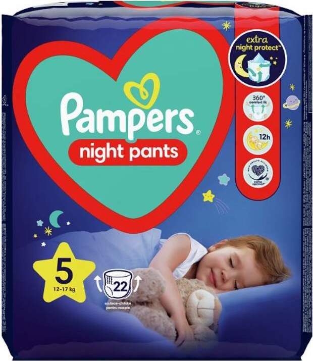 Pampers Night Pants 5 plenk.kalhotky 12-17kg 22ks