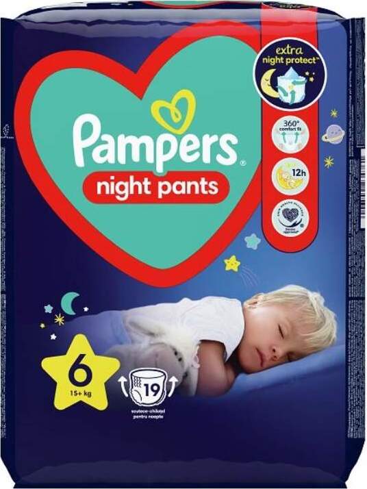 Pampers Night Pants 6 plenk.kalhotky 15kg+ 19ks