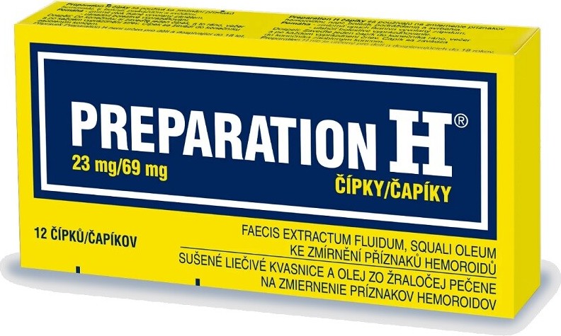 Preparation H 23mg/69mg čípky pro léčbu hemoroidů 12ks