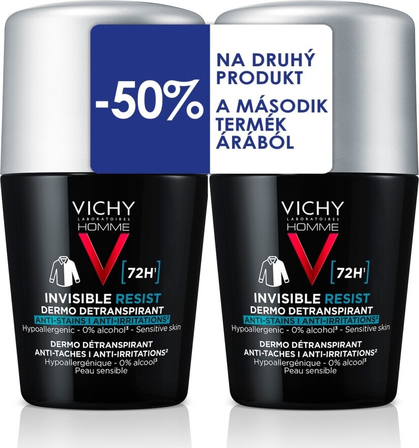 VICHY HOMME INVISIBLE Resist Antiperspirant 2x50ml