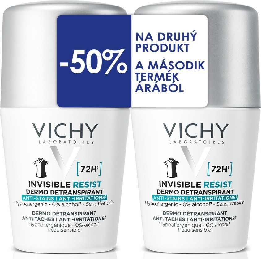 VICHY INVISIBLE Resist 72H Antiperspirant 2x50ml