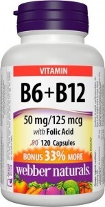 Webber Naturals B6+B12s kyselinou listovou cps.120