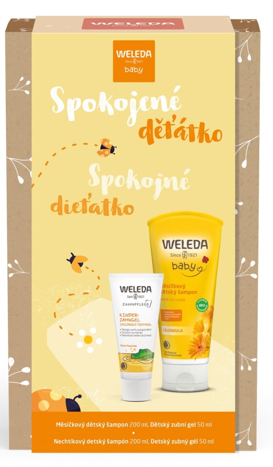 Weleda Měsíčkový dětský šampon 200 ml + dárek dětský zubní gel 200 ml dárková sada