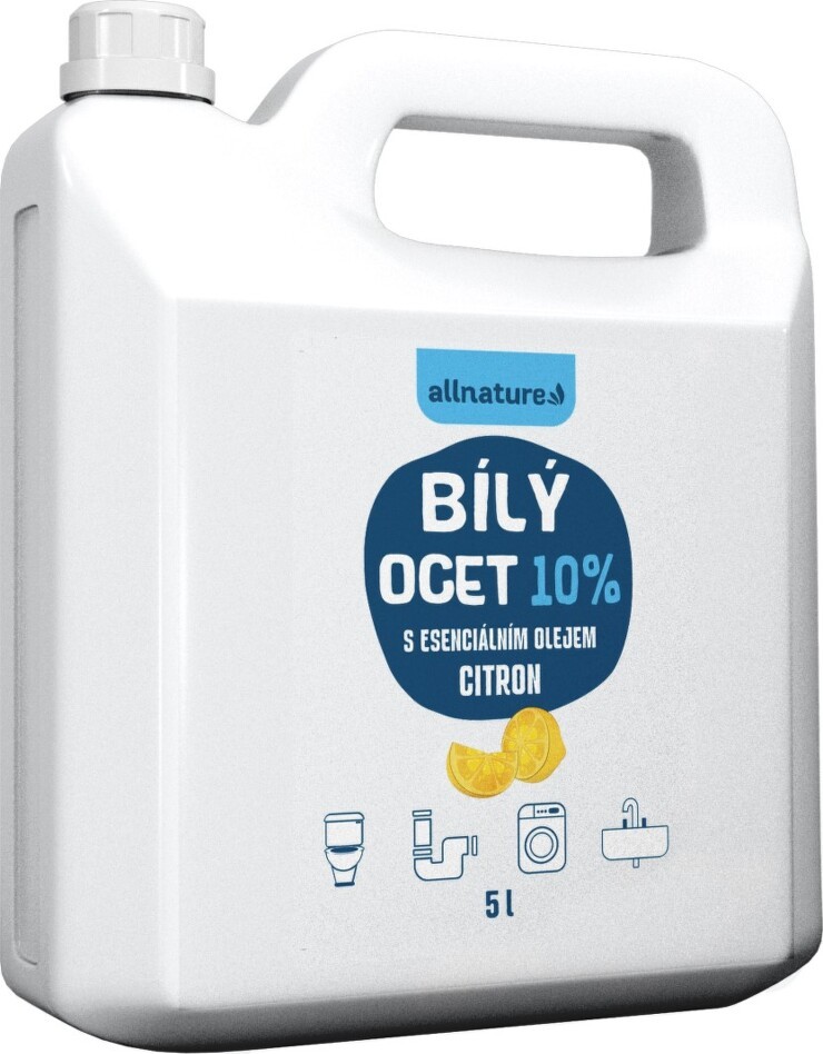 Allnature Bílý ocet 10% s esenciálním olejem z citronu 5 l