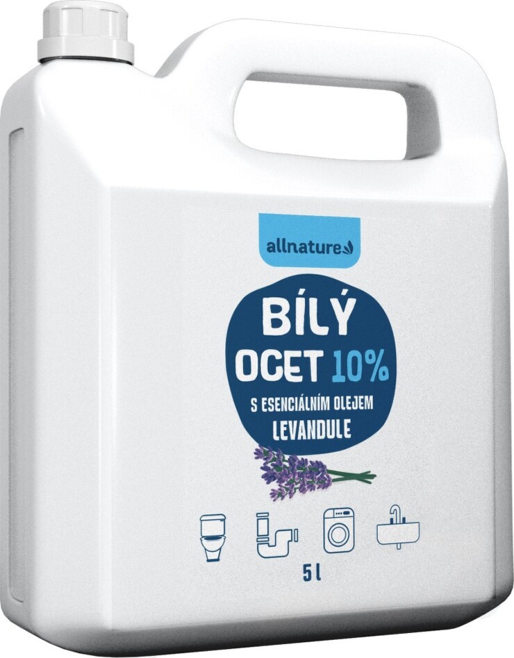 Allnature Bílý ocet 10% s esenciálním olejem z levandule 5 l