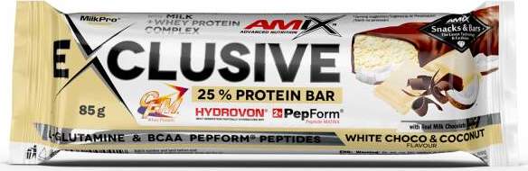 Amix Exclusive Protein Bar 85 g white choco coconut