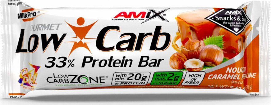 Amix Low-Carb 33% Protein bar 60 g nougat caramel praline