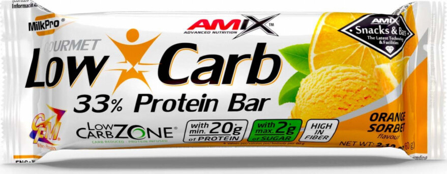 Amix Low-Carb 33% Protein bar 60 g orange sorbet