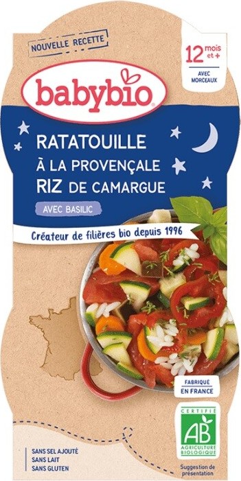 BABYBIO Příkrm Ratatouille po provensálsku s rýží 2x200g