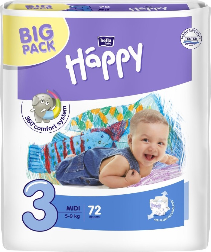 Bella Happy 3 Midi 5-9 kg 72 ks