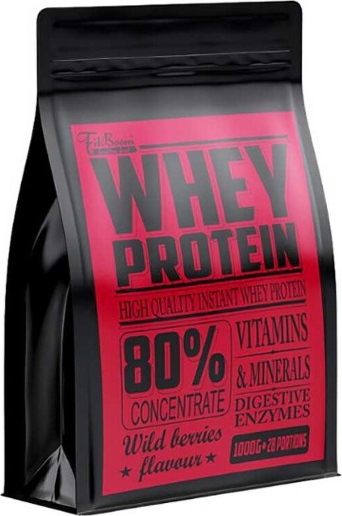 FitBoom Whey Protein 80 % 1000 g lesní ovoce