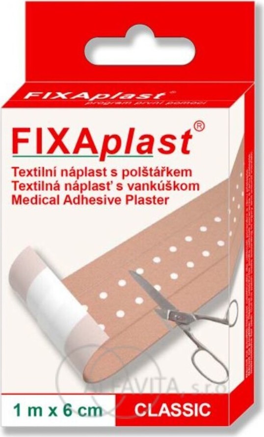 FIXAplast CLASSIC textilní náplast s polštářkem 1mx6cm