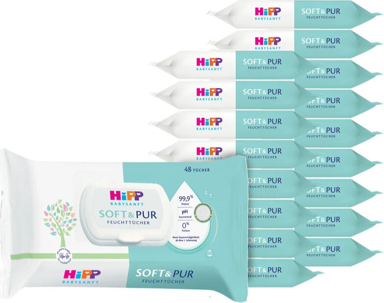 HiPP BABYSANFT Soft&Pur vlhčené ubrousky 18x48ks