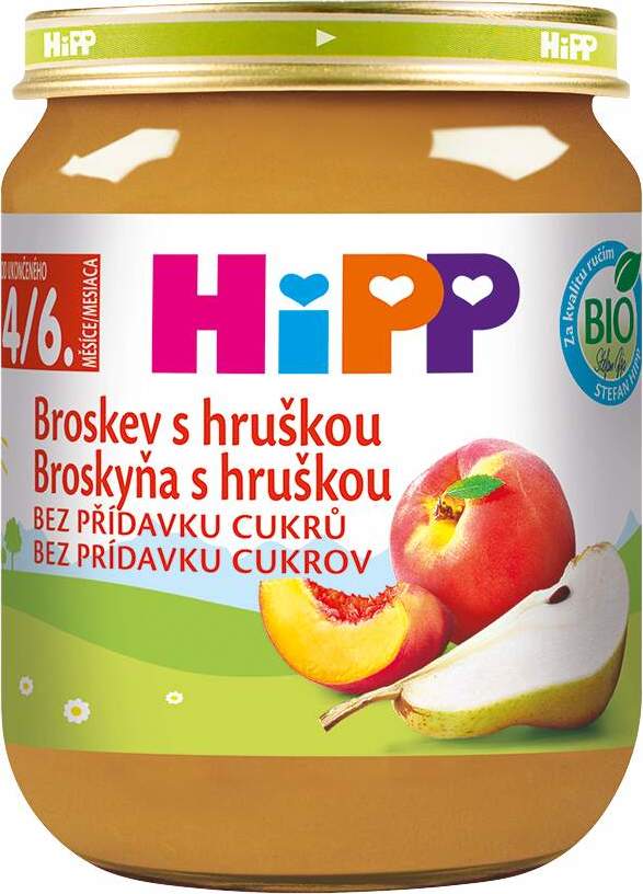 HiPP Broskev s hruškou BIO 4/6m 125g