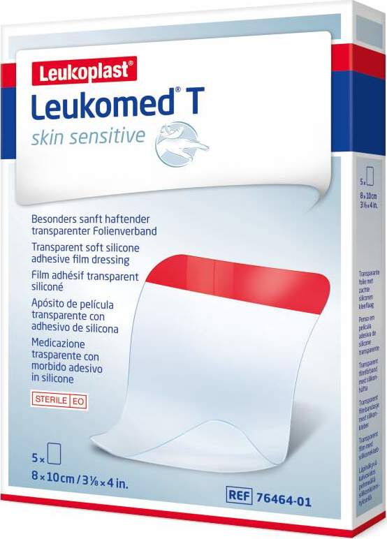 Leukomed T Skin Sensitive 8x10cm 5ks náplast bez polštářku