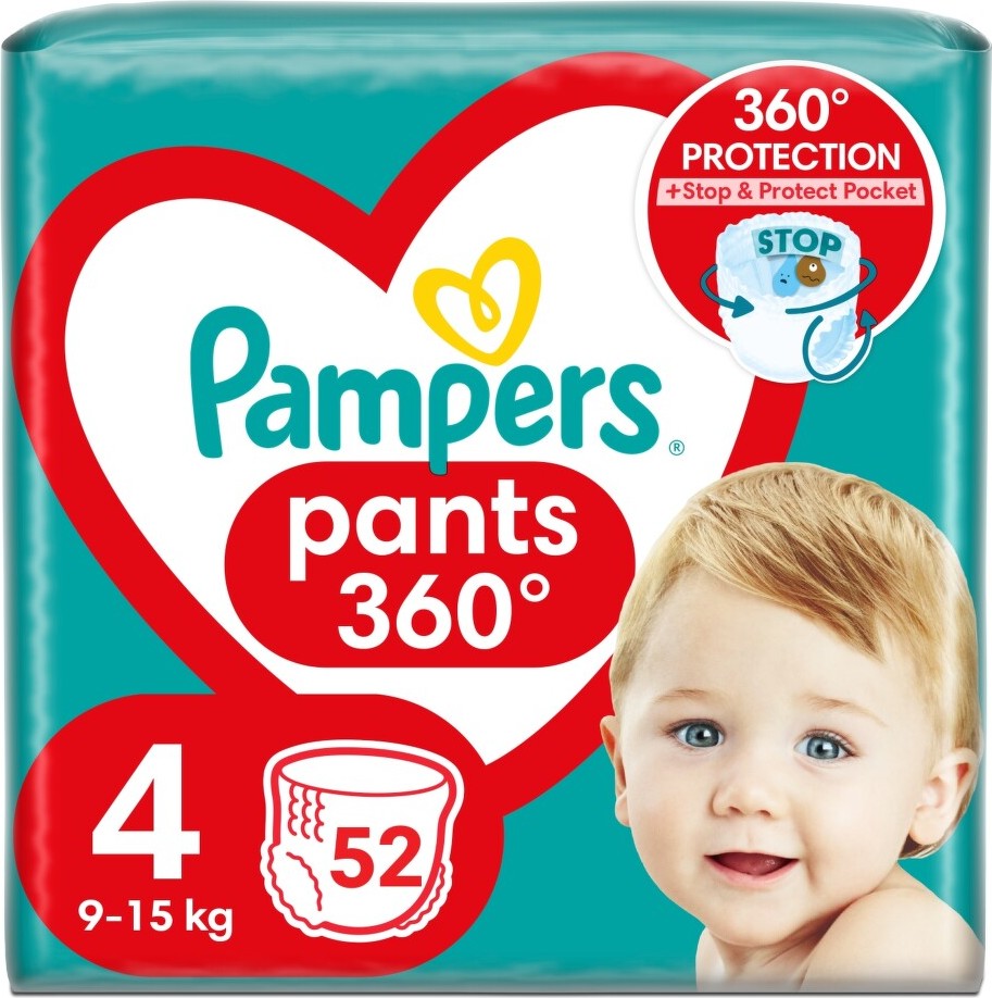 Pampers Pants 4 plenkové kalhotky 9-15kg 52ks