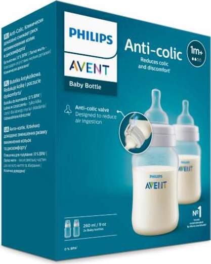 Philips AVENT Láhev Anti-colic 2x260ml 1m+